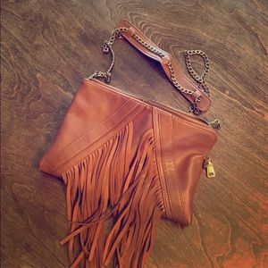 Steve Madden brown fringe purse